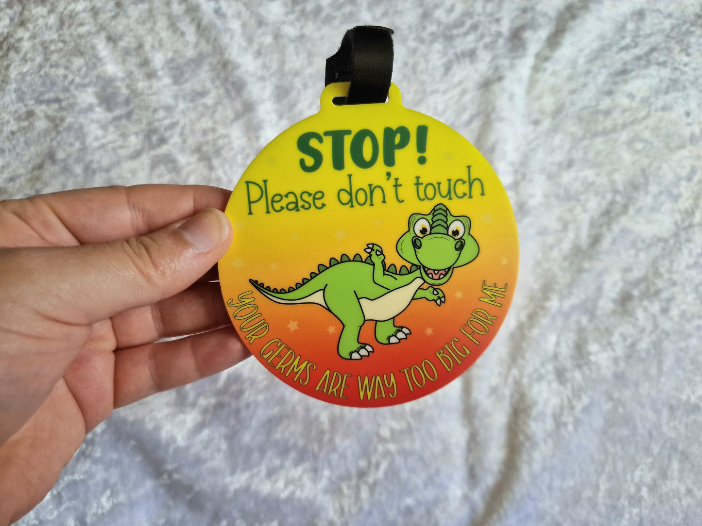 Dinosaur Do Not Touch Pram Tag