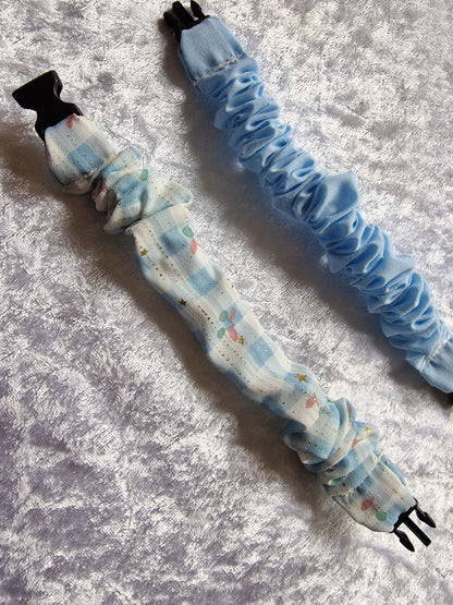 Blue Gingham Cherry & Gold Breastfeeding Clips for Clothes – Set of 2