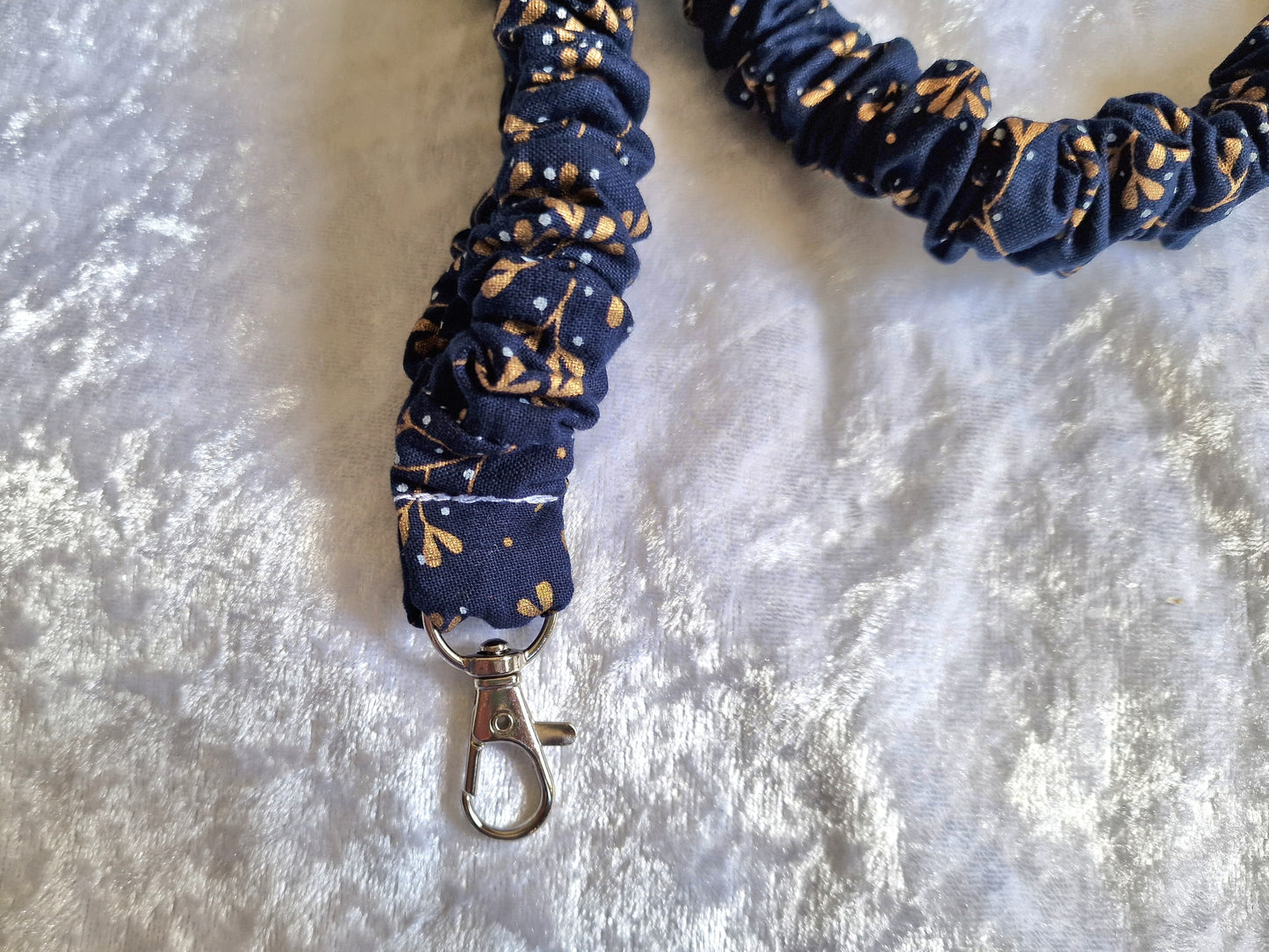 Navy Gold Leaf Lanyard