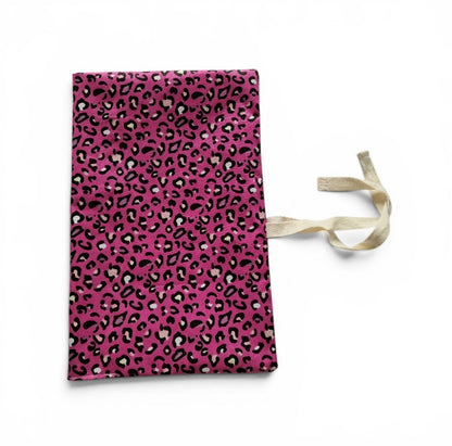 Pink Leopard Nappy and Wipe Pouch
