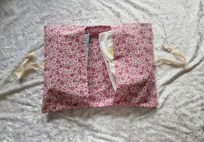 Pink Floral Nappy and Wipe Pouch