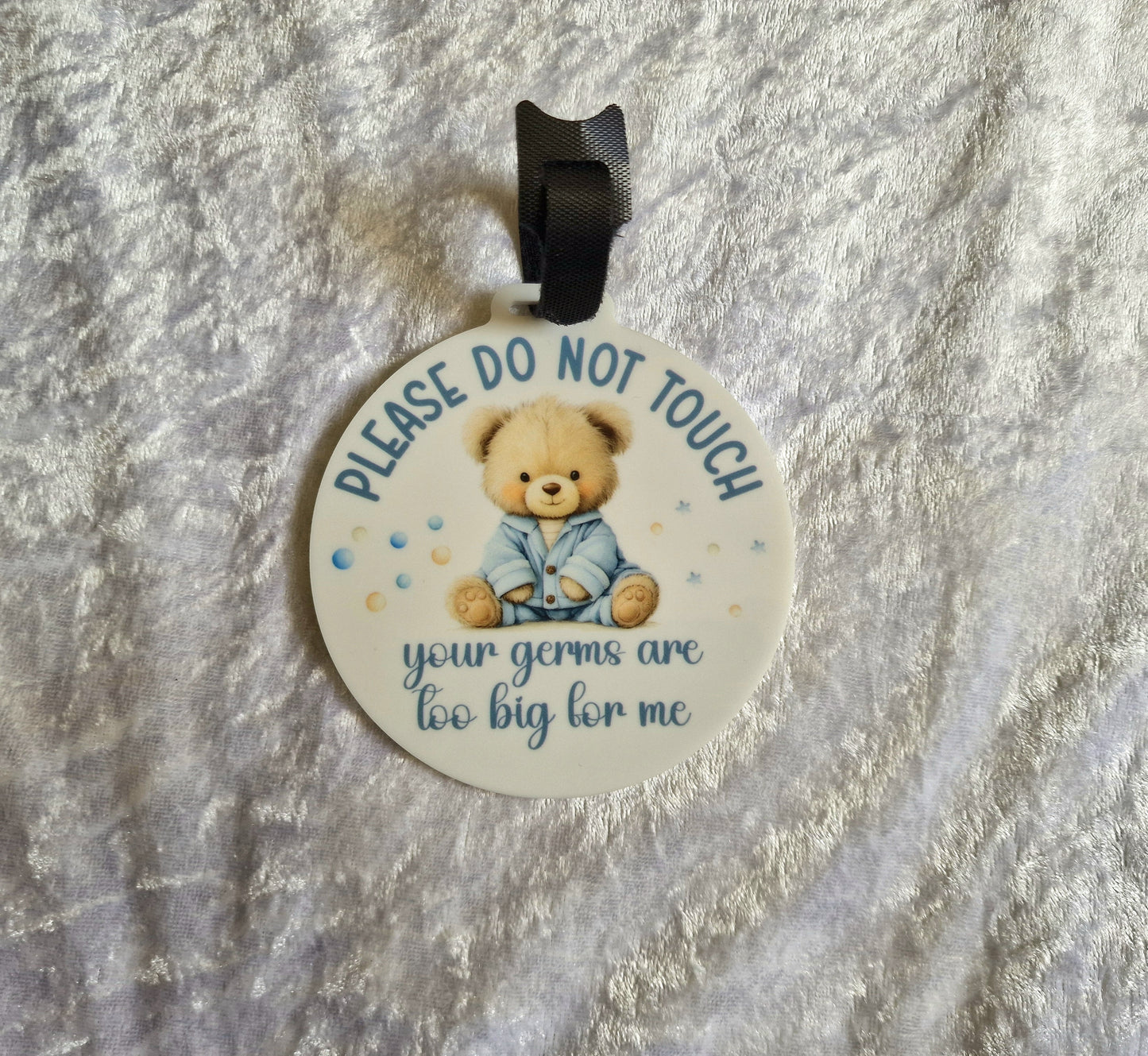 Blue Bear Do Not Touch Pram Tag