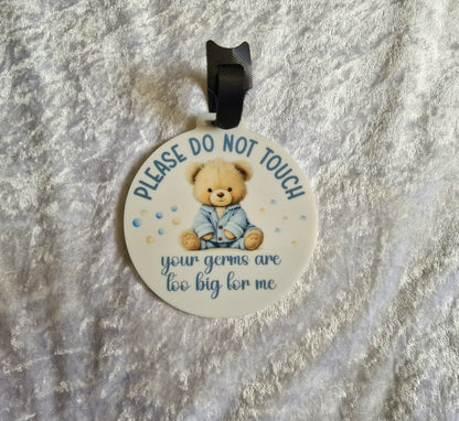 Blue Bear Do Not Touch Pram Tag