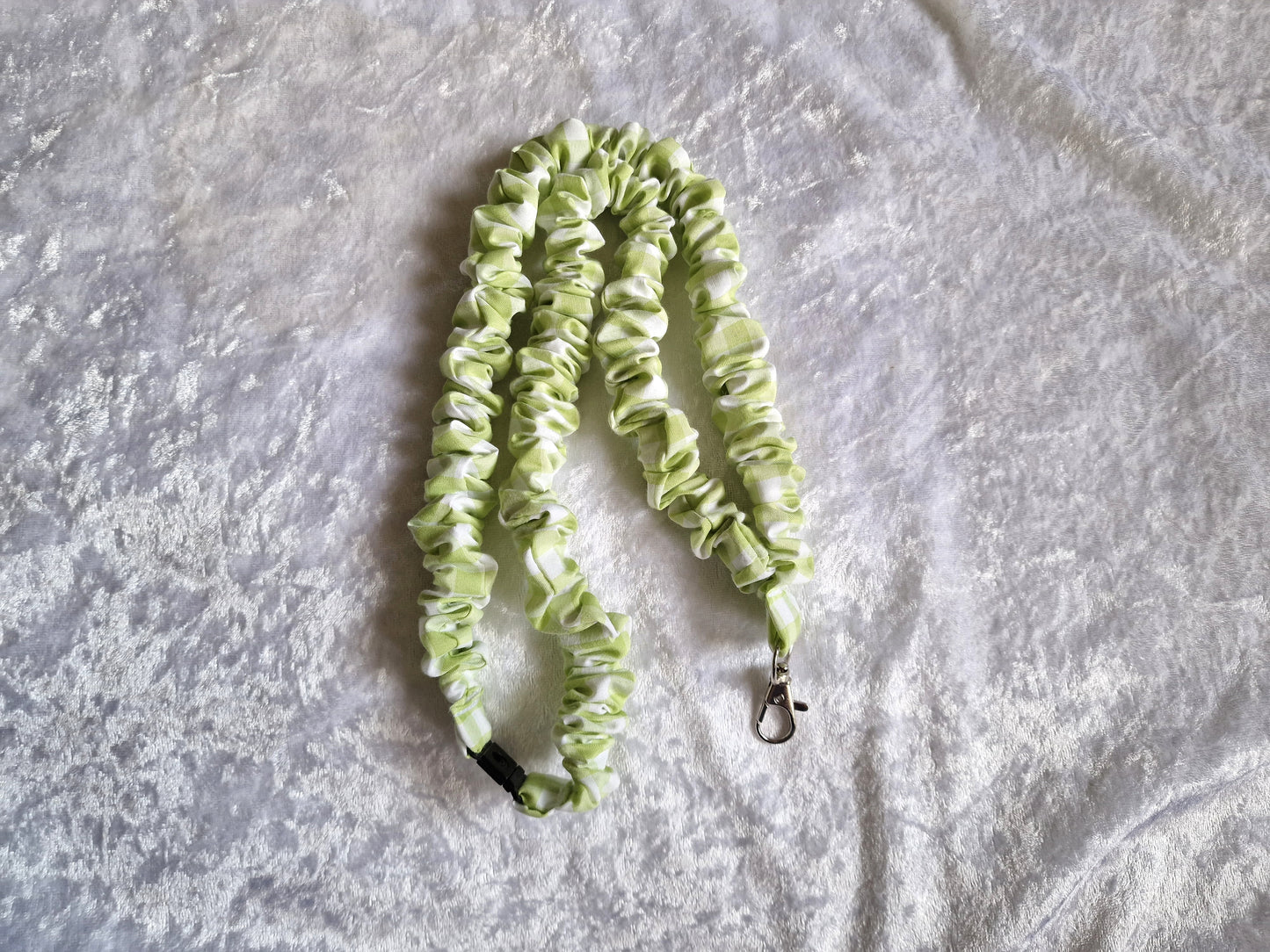 Green Gingham Lanyard