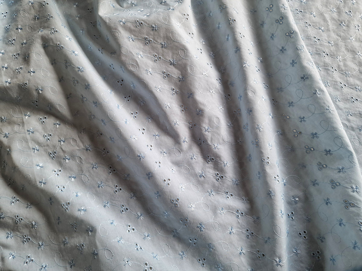 Light Blue Broderie Anglaise Breastfeeding Cover – Adjustable Straps & Boning