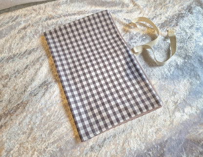 Grey Gingham Nappy and Wipe Pouch