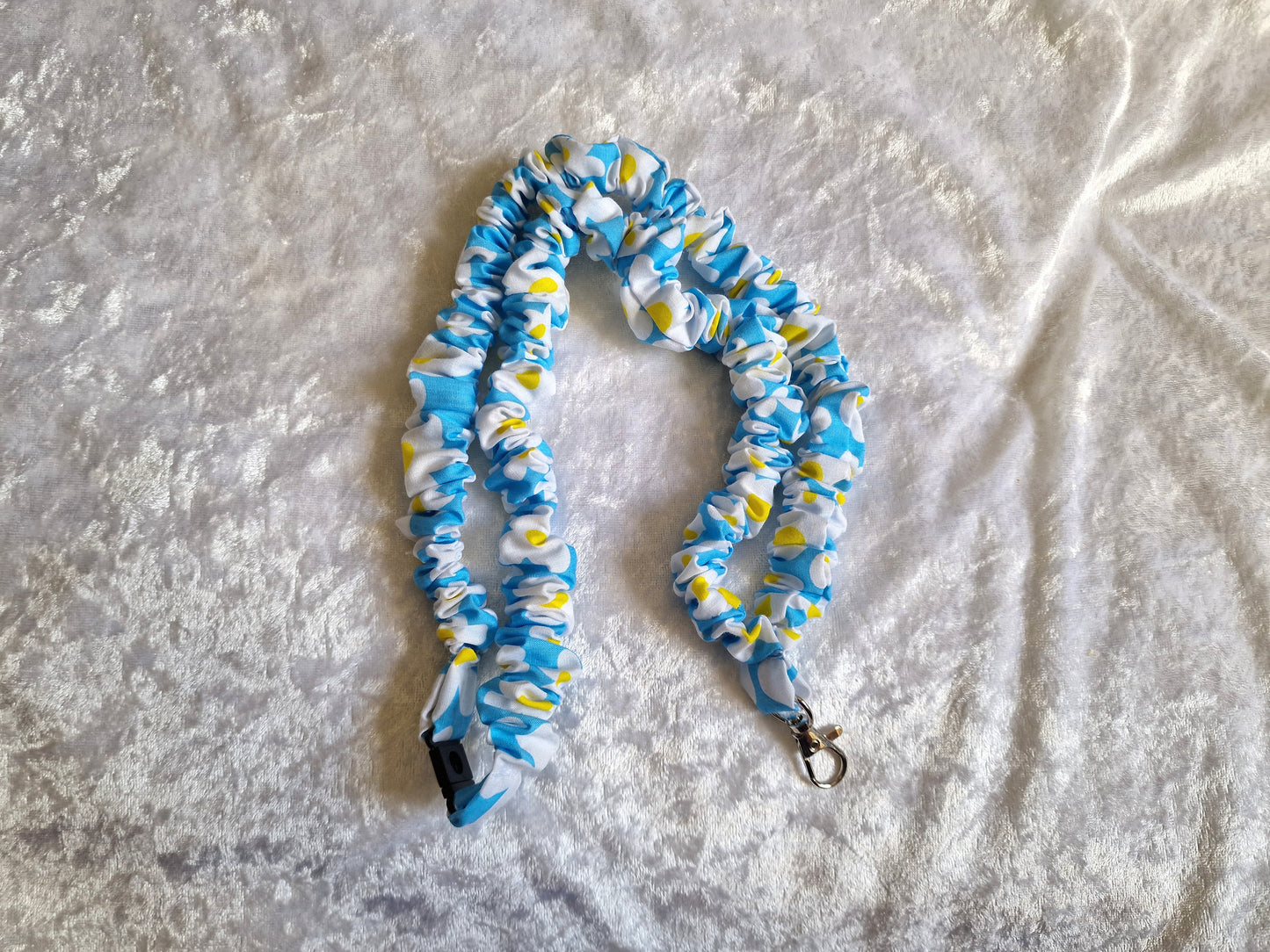 White Floral Lanyard