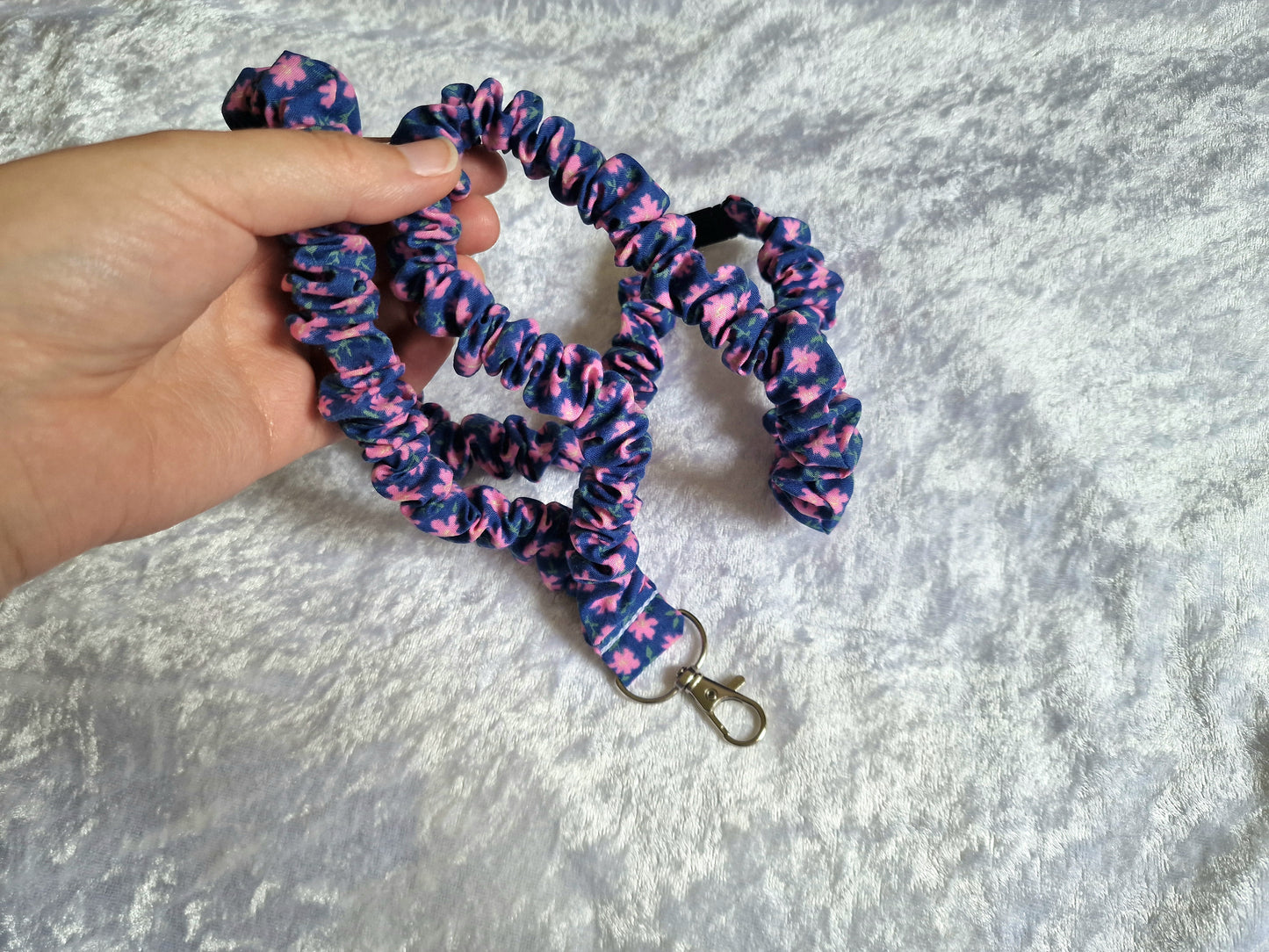 Purple Floral Scrunchie Lanyard