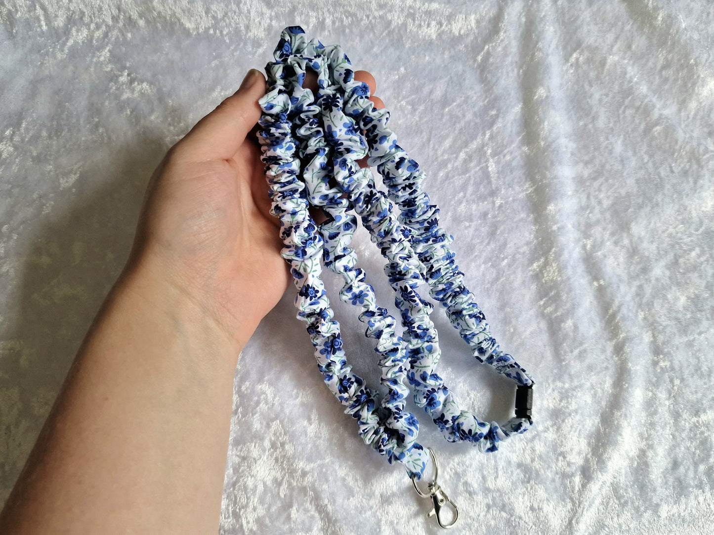 Blue Floral Lanyard