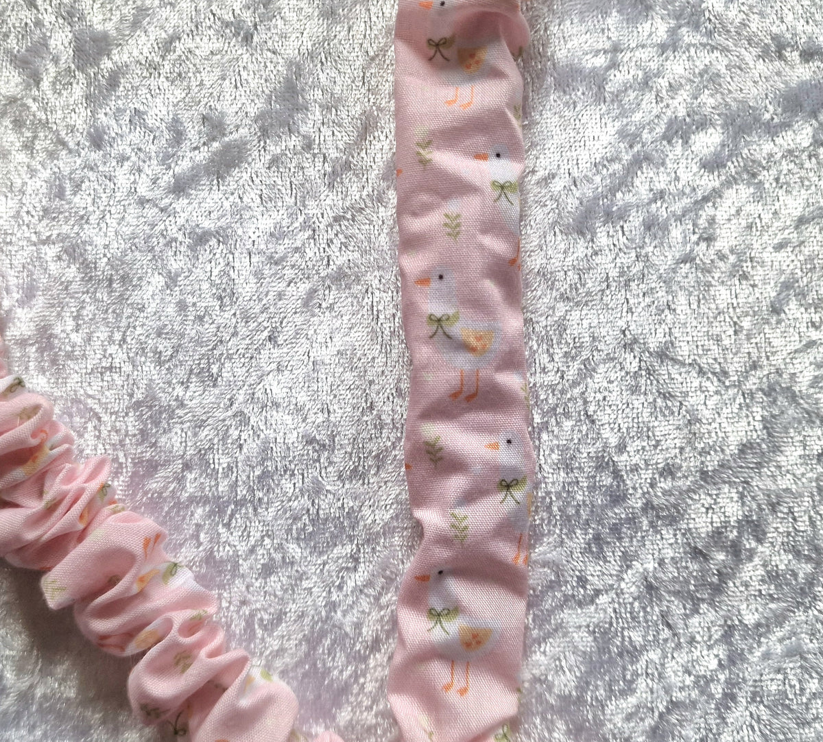 Pink Duck Scrunchie Lanyard with Safety Breakaway Clasp – Handmade UK