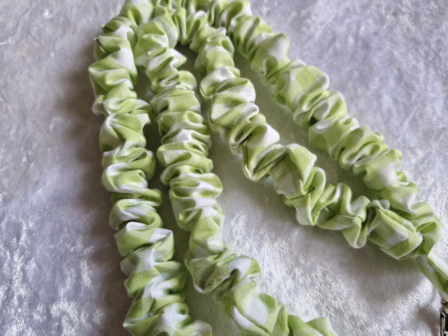 Green Gingham Lanyard