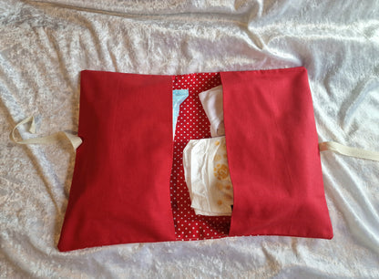 Red Spotty Nappy and Wipe Pouch