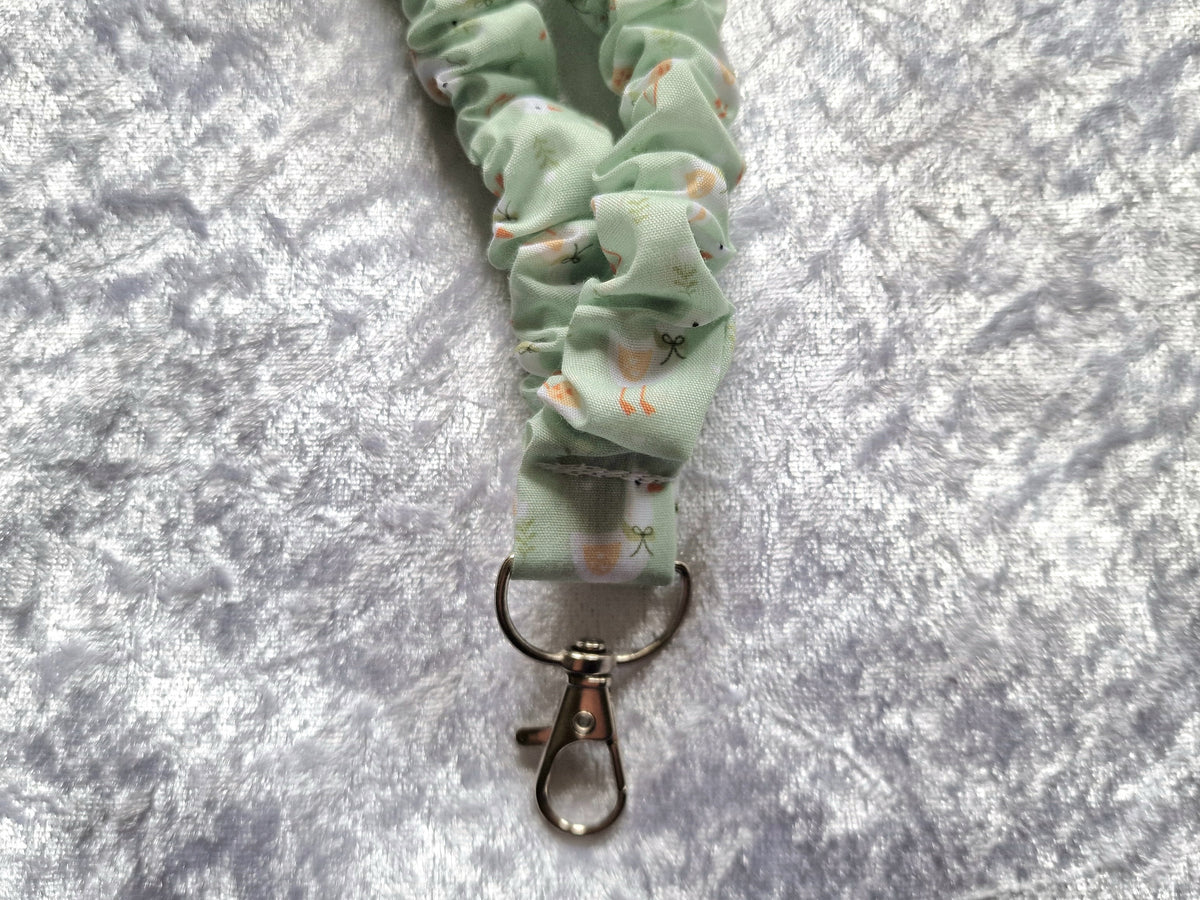 Green Duck Scrunchie Lanyard with Breakaway Clasp – Handmade UK