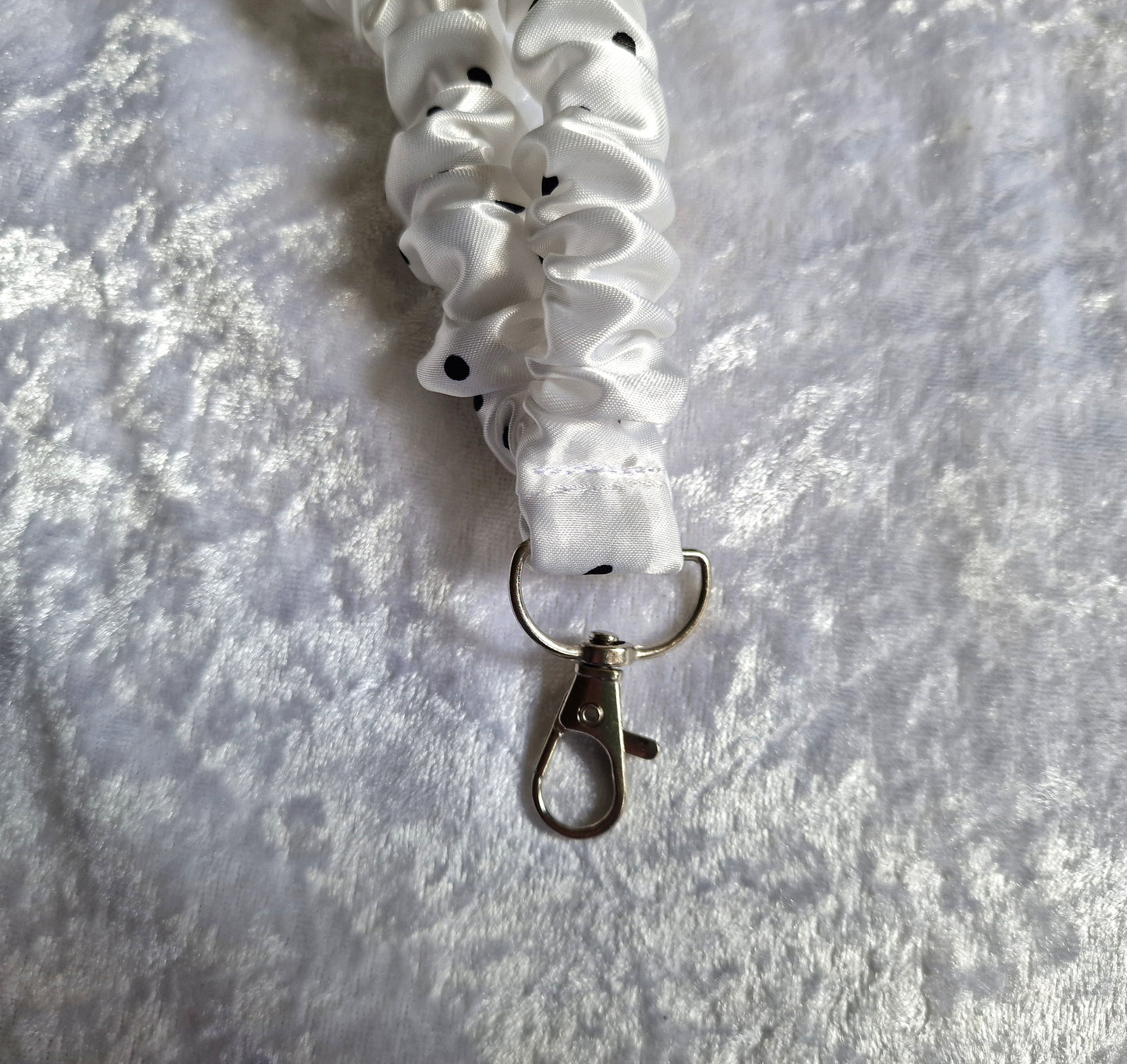 Black and White Polka Dot Lanyard