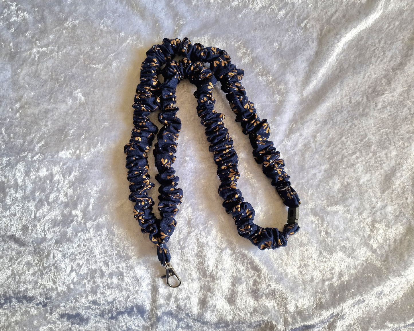 Navy Gold Leaf Lanyard