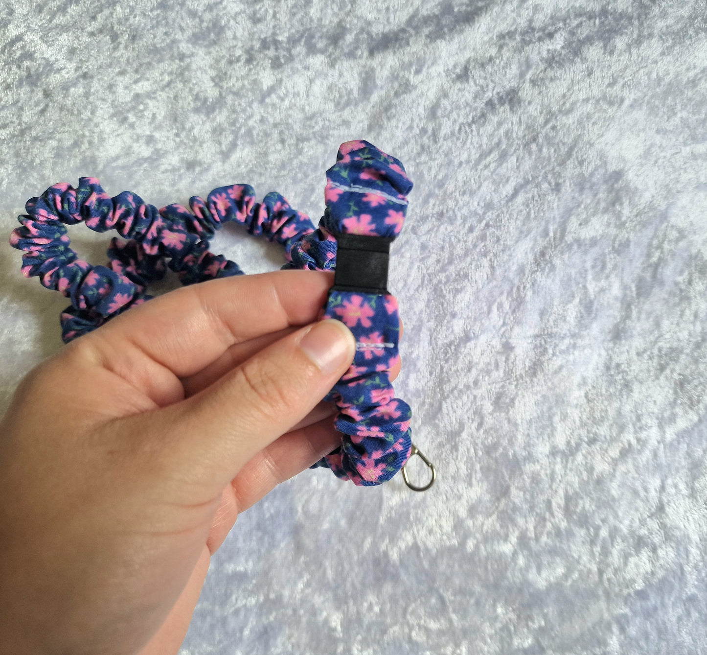 Purple Floral Scrunchie Lanyard