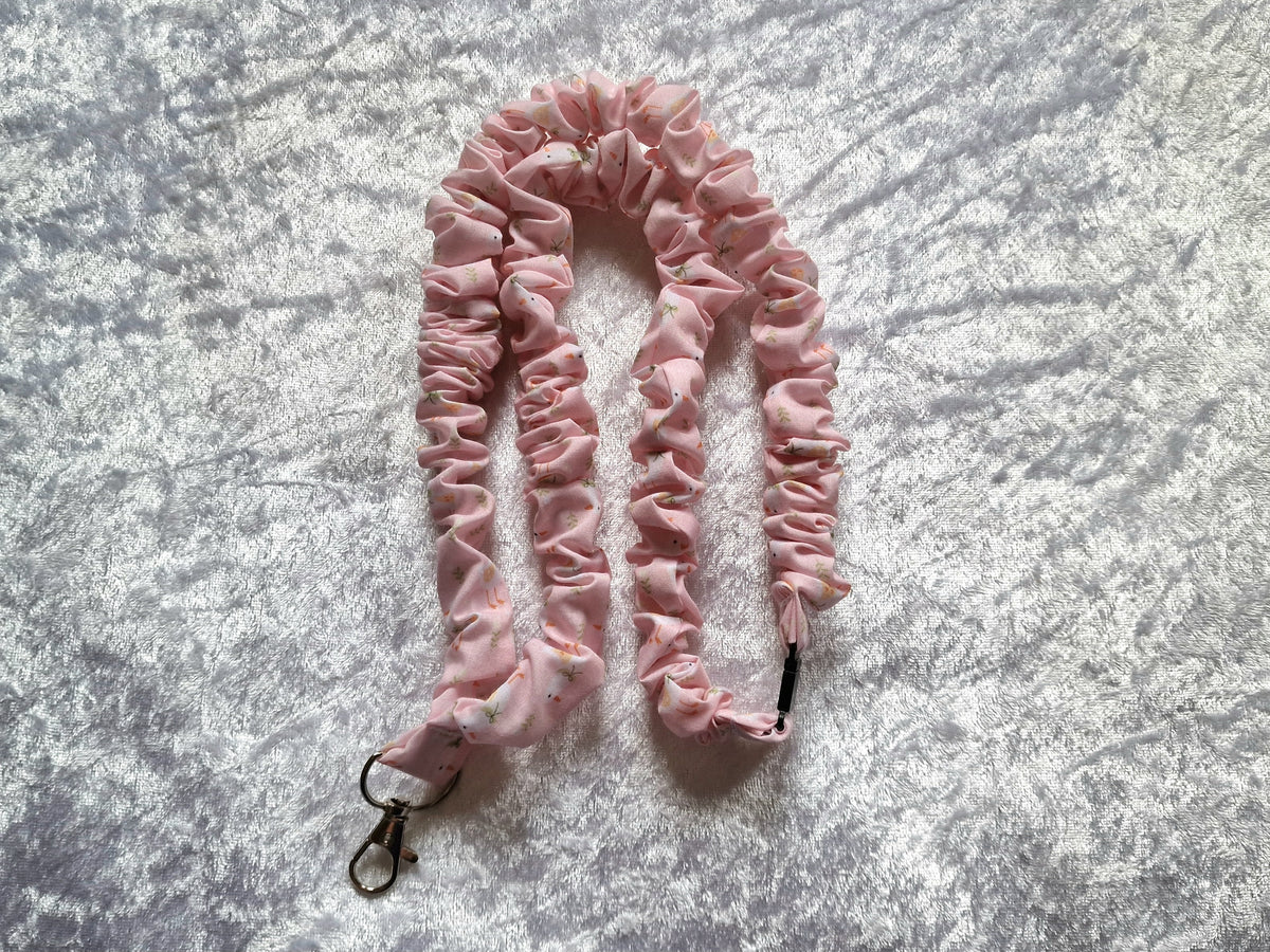 Pink Duck Scrunchie Lanyard with Safety Breakaway Clasp – Handmade UK