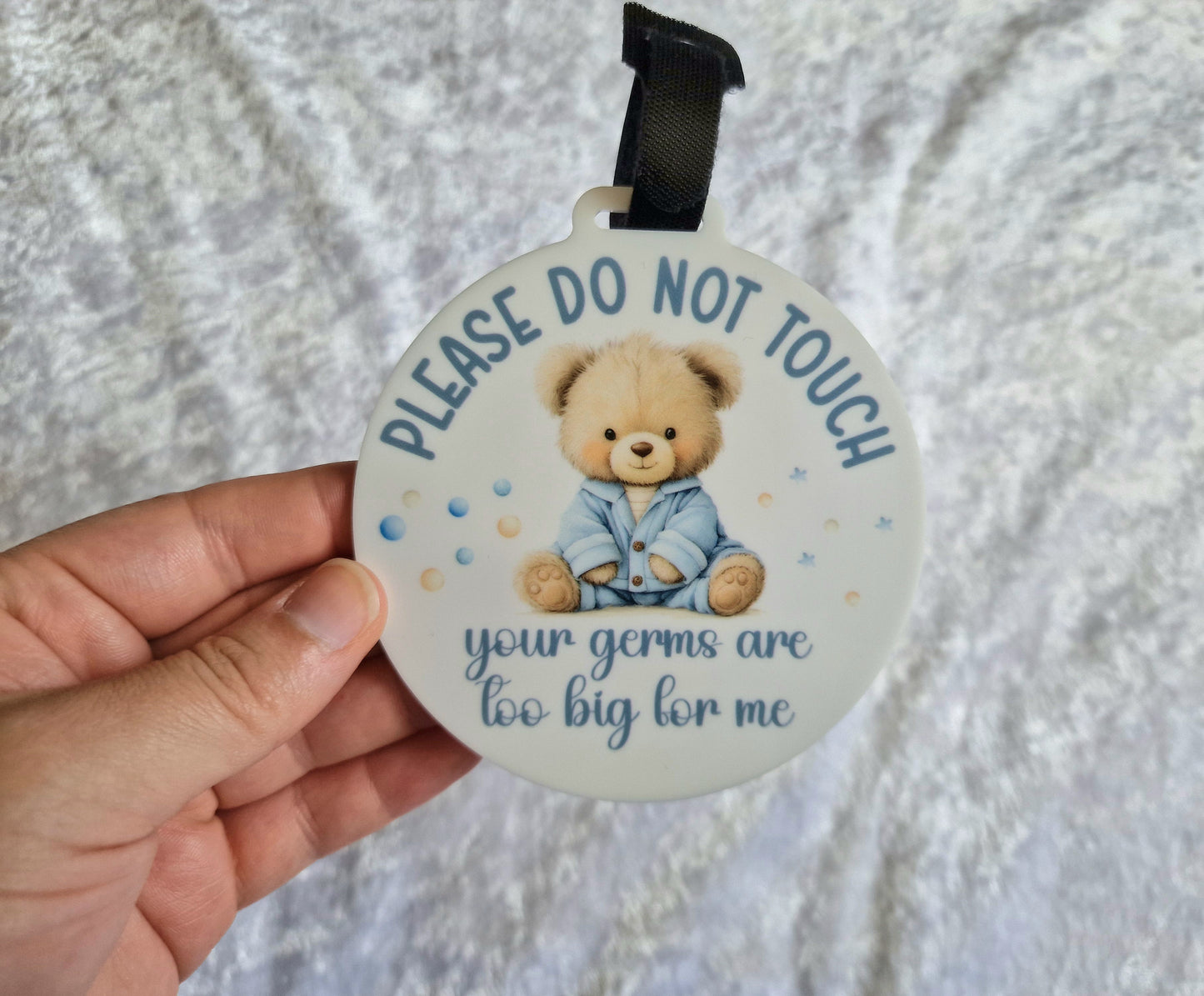 Blue Bear Do Not Touch Pram Tag