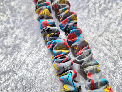 Floral Skeleton Scrunchie Lanyard with Breakaway Clasp – Handmade UK