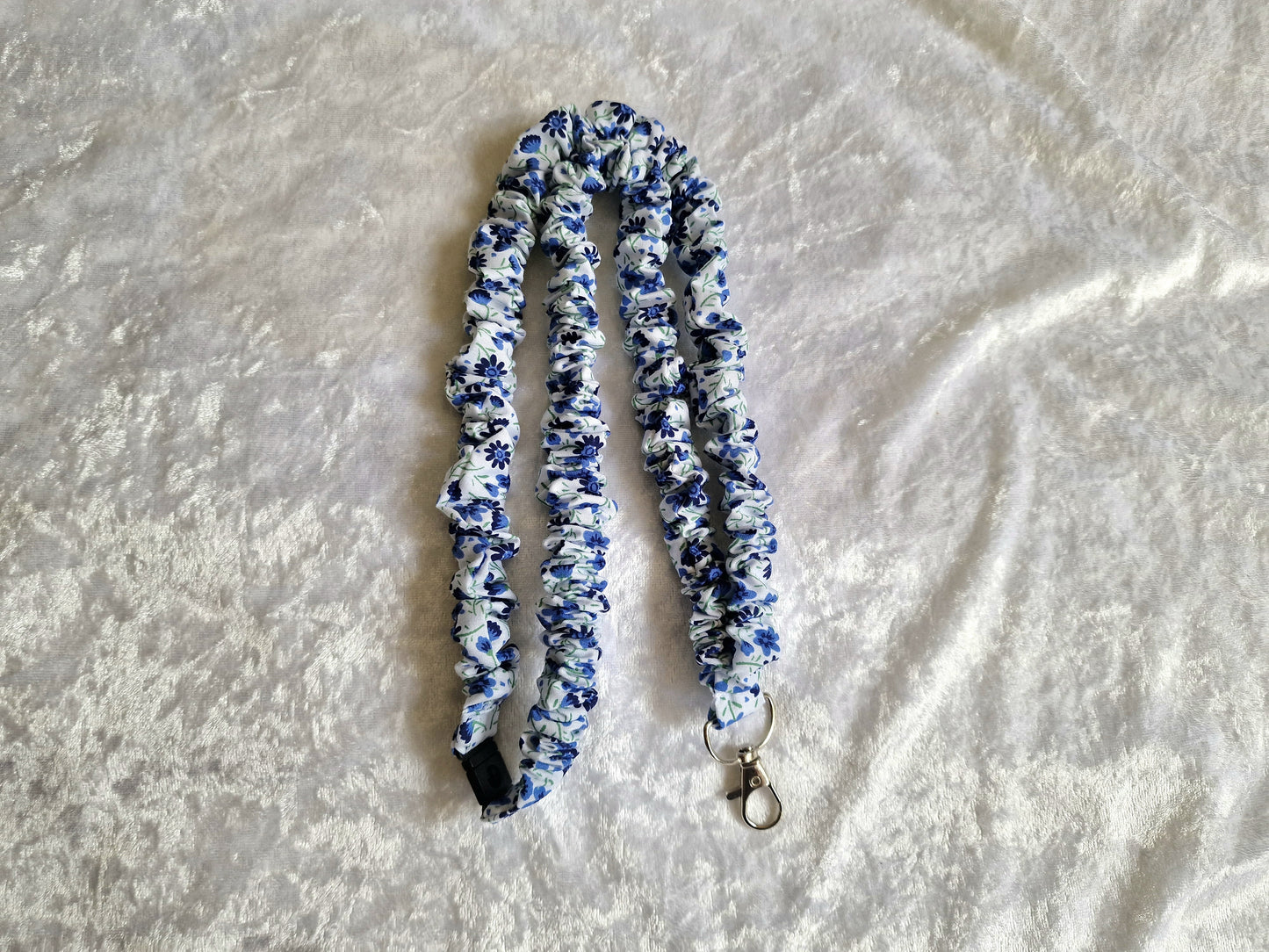 Blue Floral Lanyard