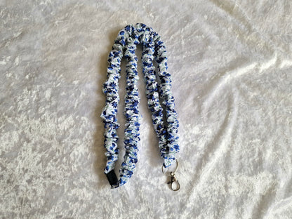 Blue Floral Lanyard