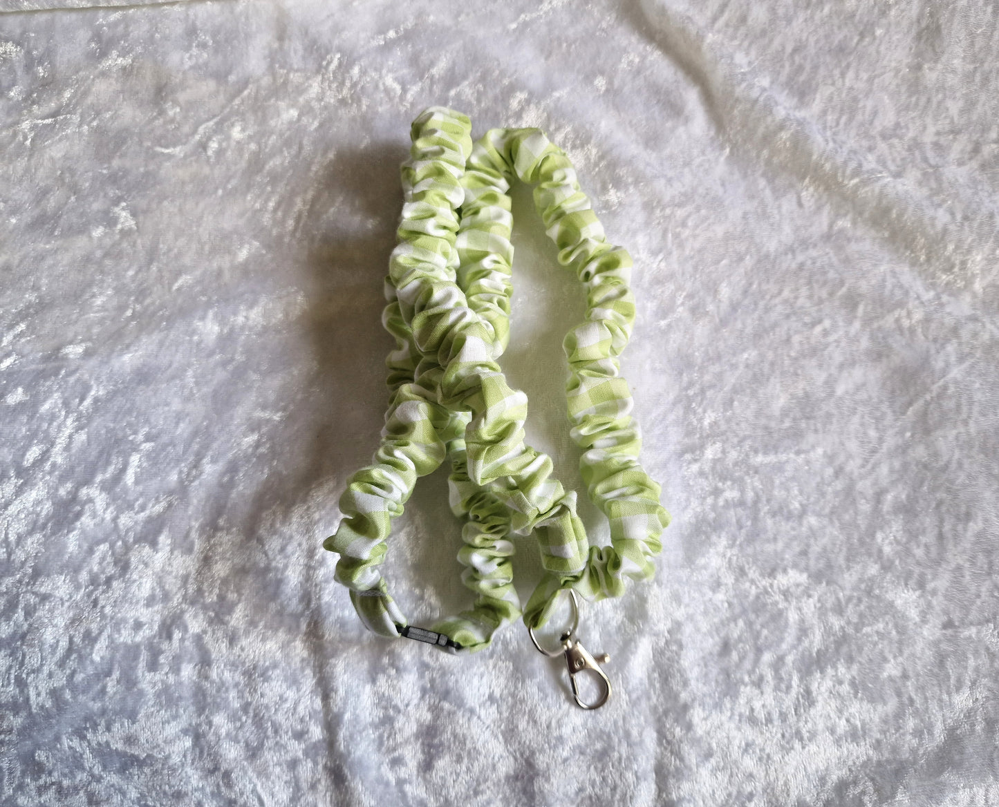 Green Gingham Lanyard