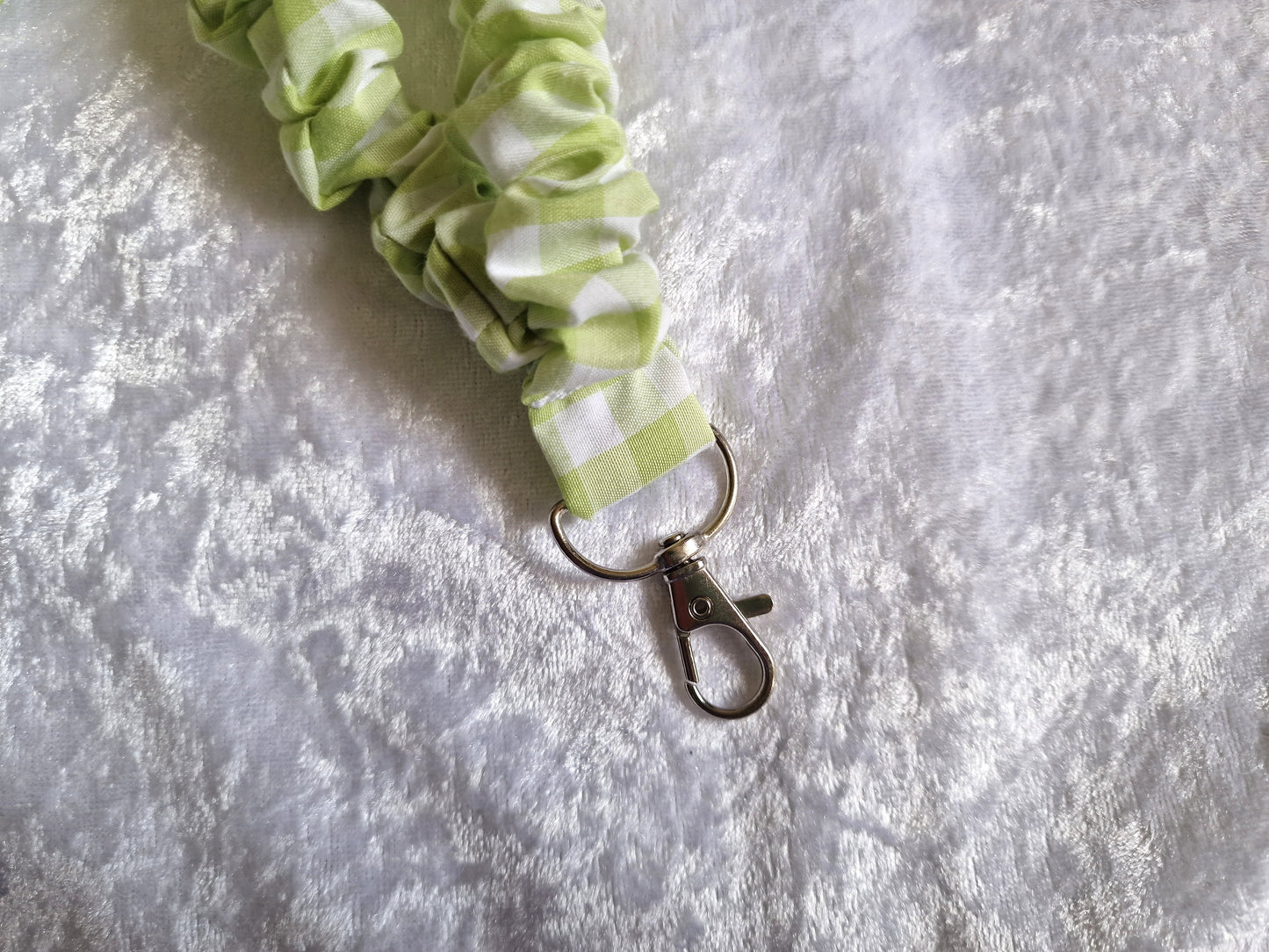 Green Gingham Lanyard