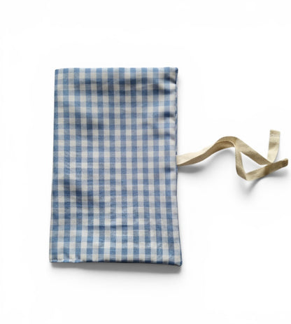 Blue Checkered Nappy and Wipe Pouch