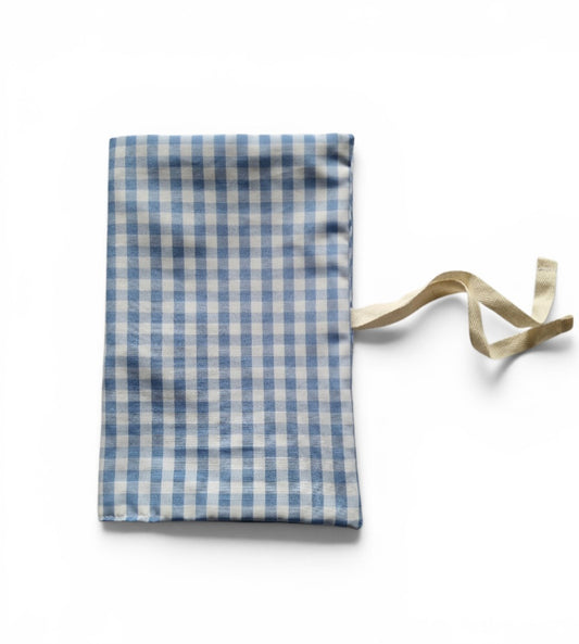 Blue Checkered Nappy and Wipe Pouch