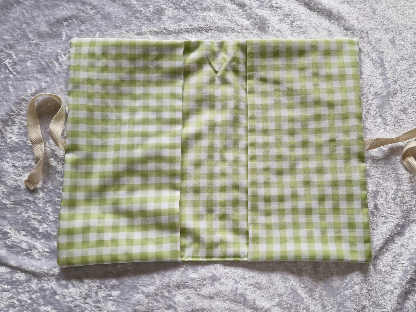 Green Gingham Nappy and Wipe Pouch