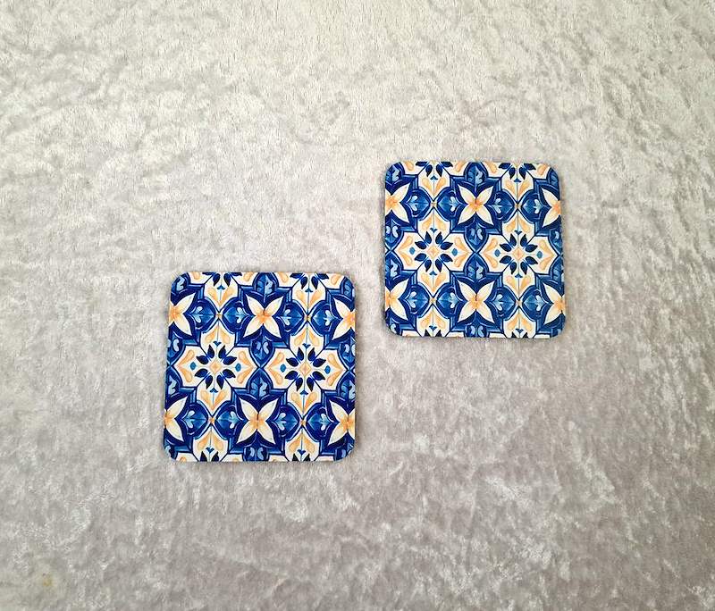 Blue Pattern Coaster – Handmade Mug Coaster & Gift