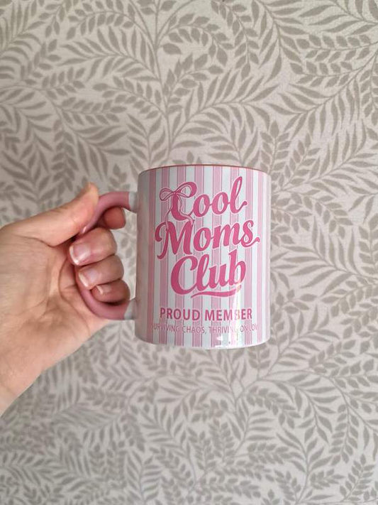 Mum Mug 11oz – Cool Moms Club Pink Ceramic Coffee Cup Gift