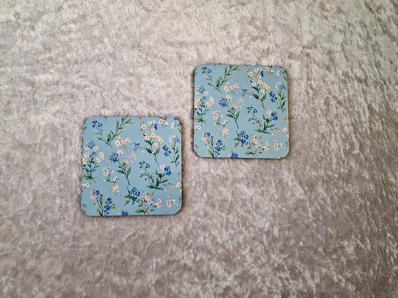 Blue Floral Coaster – Handmade Mug Coaster